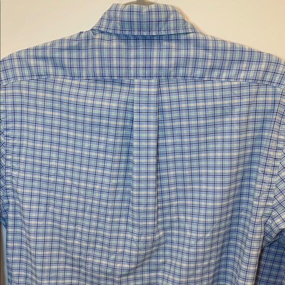 Men's Ralph Lauren Slim Fit Performance Baby Blue Checkered Shirt - Picture 10 of 12
